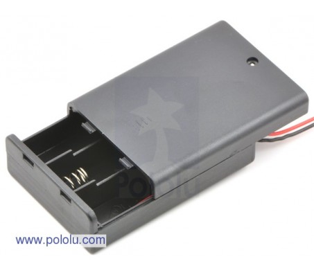 3-AA Battery Holder, Enclosed with Switch