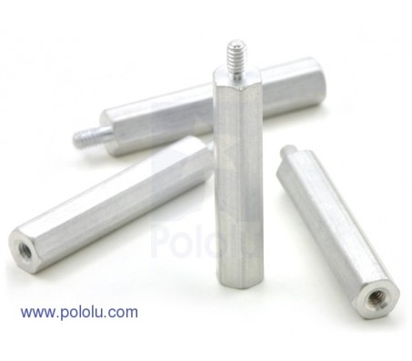 Aluminum Standoff: 1" Length, 2-56 Thread, M-F (4-Pack)