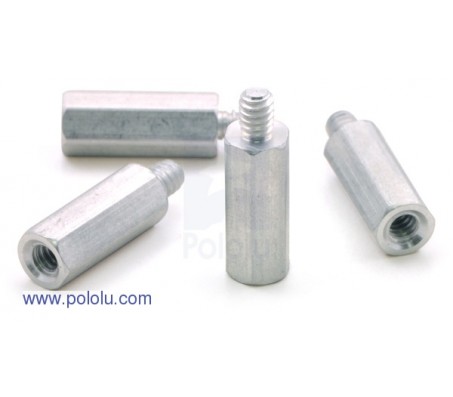 Aluminum Standoff: 0.50" Length, 4-40 Thread, M-F (4-Pack)