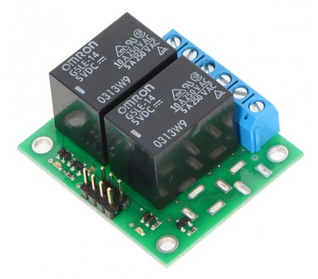 Basic 2-Channel SPDT Relay Carrier with 5VDC Relays (Assembled)