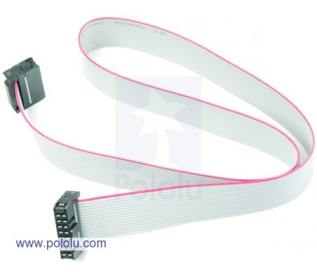 16-Conductor Ribbon Cable with IDC Connectors 20" (50 cm)