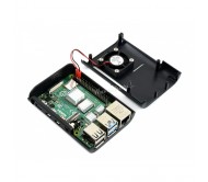 Black ABS Case for Raspberry Pi 4 with Cooling Fan
